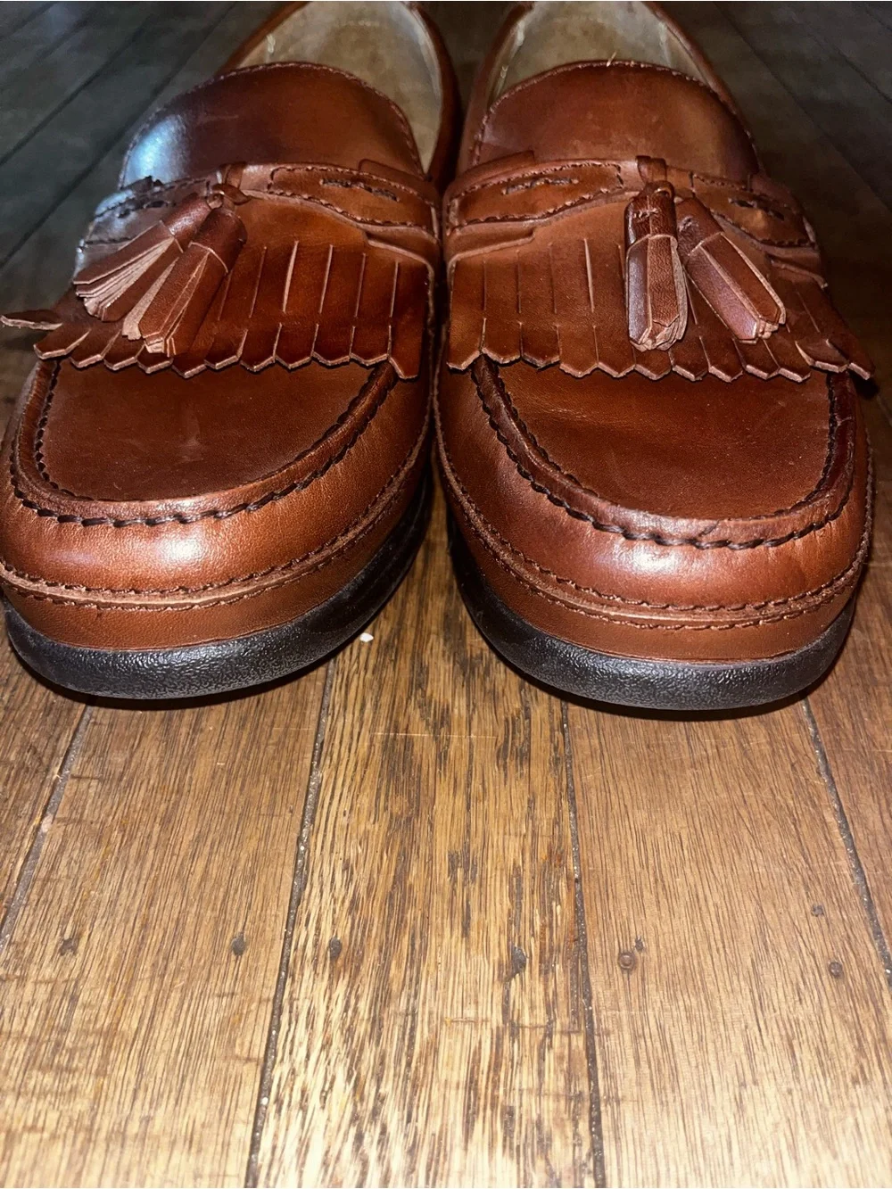 Dockers Sinclair Men’s 10W Kiltie Tassel Loafers Antique Brown Leather BNWOT